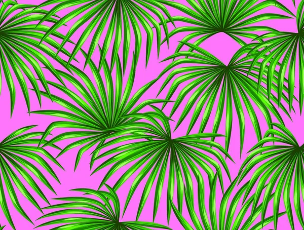 Seamless Pattern Palms Leaves Decorative Image Tropical Leaf Palm Tree — Stock Vector