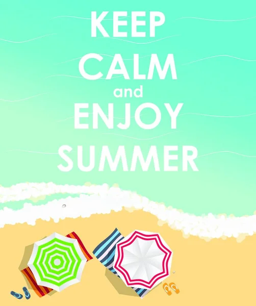 Κρατήστε Την Ηρεμία Και Απολαύστε Καλοκαίρι Creative Poster Concept Κάρτα — Διανυσματικό Αρχείο