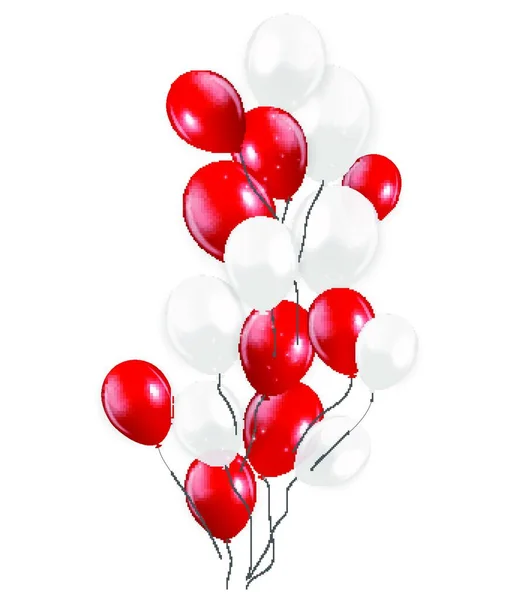 Ensemble Ballons Rouges Illustration Vectorielle Pse10 — Image vectorielle