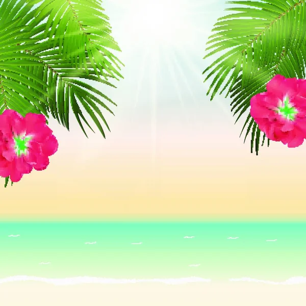 Θερινή Ώρα Palm Leaf Διάνυσμα Εικονογράφηση Φόντου Eps10 — Διανυσματικό Αρχείο