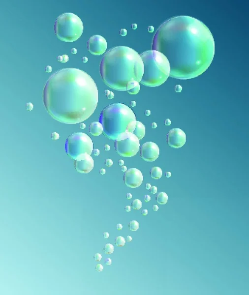 ダークブルーの背景に透明な泡 ベクターイラスト Eps10 — ストックベクタ