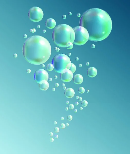 Bulles Transparentes Sur Fond Bleu Foncé Illustration Vectorielle Eps10 — Image vectorielle