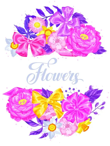 Uitnodigingskaart Met Decoratieve Delicate Bloemen Afbeelding Voor Bruiloft Uitnodigingen Romantische — Stockvector