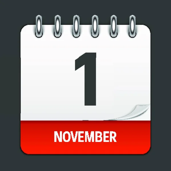 Noviembre Calendario Icono Diario Emblema Ilustración Vectorial Elemento Diseño Para — Vector de stock