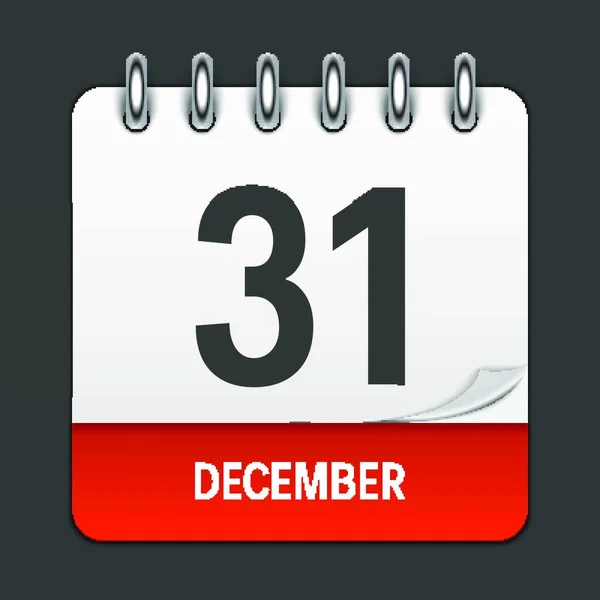 Diciembre Calendario Icono Diario Emblema Ilustración Vectorial Elemento Diseño Para — Vector de stock