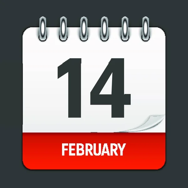 2月14日カレンダーデイリーアイコン ベクトルイラストエンブレム 装飾オフィス文書やアプリケーションのためのデザインの要素 祝日のロゴ バレンタインデー 第十話 — ストックベクタ