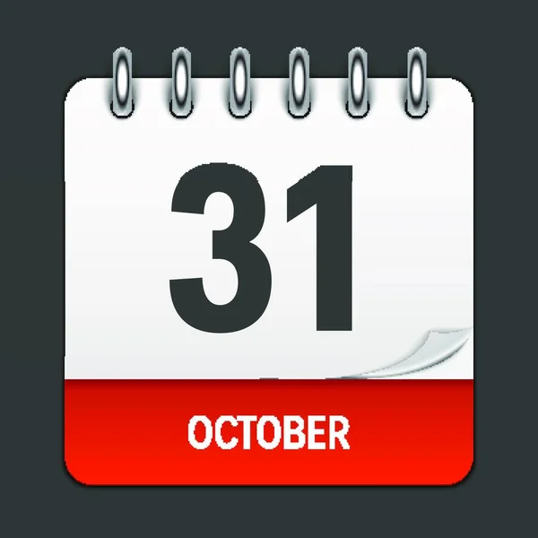 Οκτωβρίου Καθημερινά Εικονίδιο Ημερολογίου Vector Εικονογράφηση Έμβλημα Στοιχείο Του Σχεδιασμού — Διανυσματικό Αρχείο