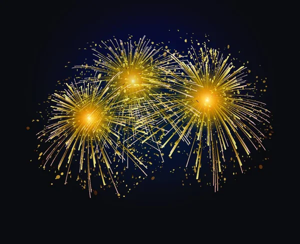 Vektorový Sváteční Ohňostroj Pozadí Šťastný Nový Rok2019 Vektorový Sváteční Ohňostroj — Stockový vektor