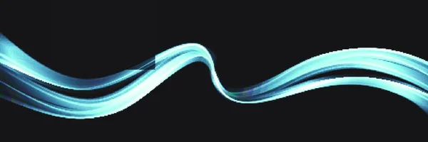 Векторная Абстракция Блестящий Цвет Синий Волна Дизайн Элемента Темном Фоне — стоковый вектор