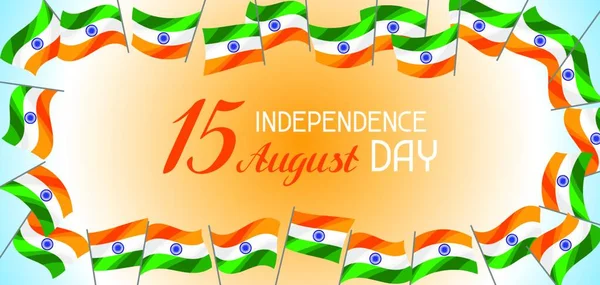 Baner Dnia Niepodległości Indii Uroczystość Sierpnia Baner Dnia Niepodległości Indii — Wektor stockowy