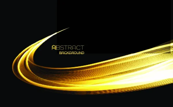 Abstrakt Glänsande Färg Guld Våg Design Element Mörk Bakgrund Abstrakt — Stock vektor
