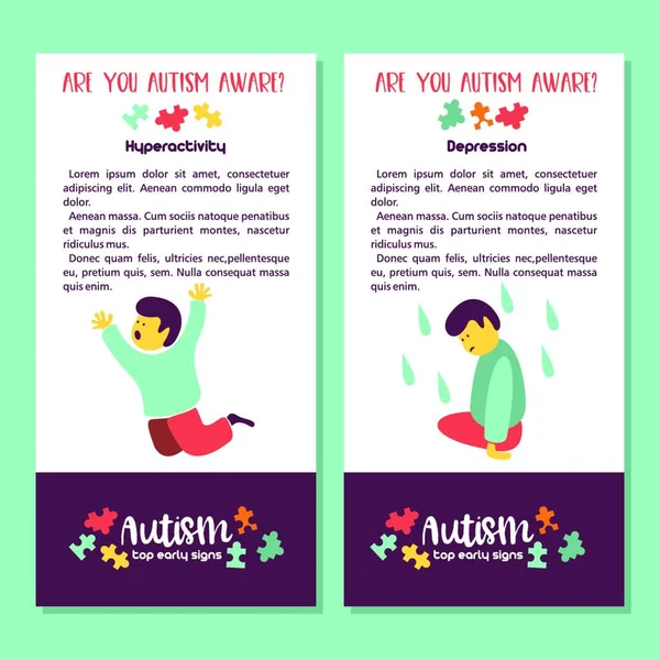 Autismo Síndrome Autismo Precoz Niños Ilustración Vectorial Trastorno Del Espectro — Archivo Imágenes Vectoriales