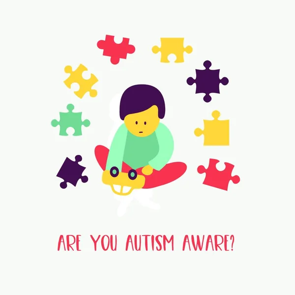 Autismo Síndrome Autismo Precoz Niños Emblema Del Vector Trastorno Del — Archivo Imágenes Vectoriales