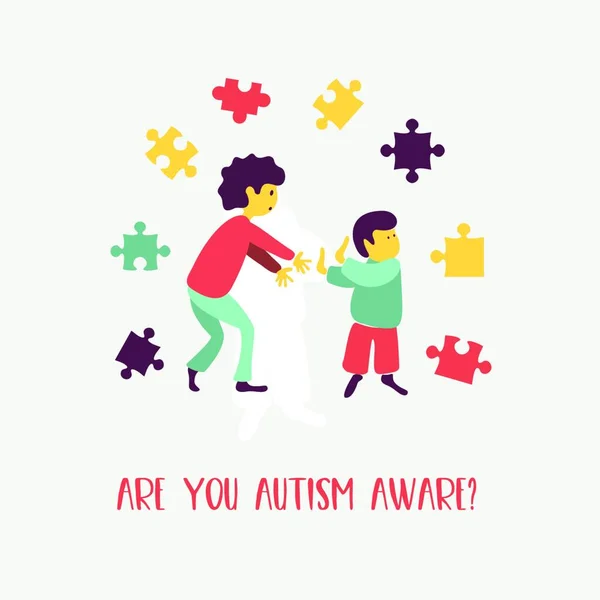 Autismo Síndrome Autismo Precoz Niños Emblema Del Vector Trastorno Del — Archivo Imágenes Vectoriales