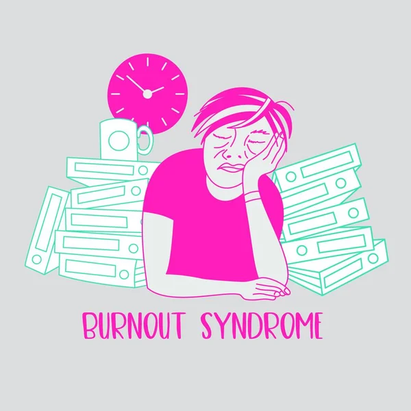 Salud Mental Síndrome Burnout Fatiga Crónica Depresión Trastorno Mental Hombre — Archivo Imágenes Vectoriales