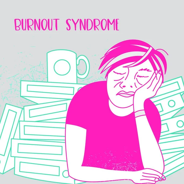 Salud Mental Síndrome Burnout Fatiga Crónica Depresión Trastorno Mental Hombre — Archivo Imágenes Vectoriales
