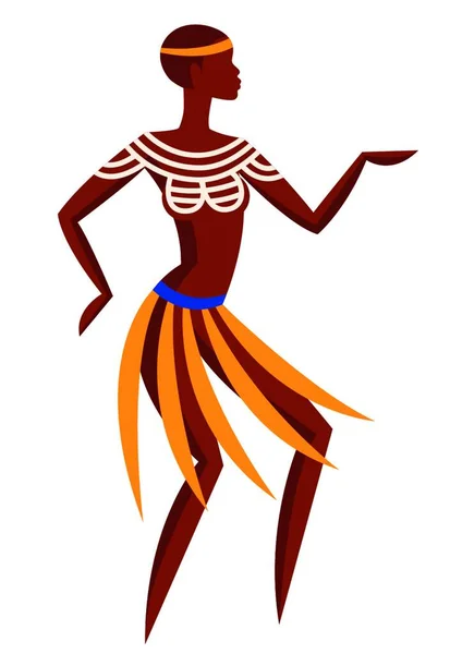 Illustration Une Femme Aborigène Australienne Dansant Costume National Illustration Une — Image vectorielle