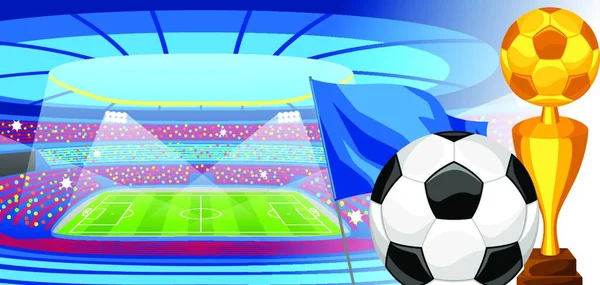 Stade Football Pendant Match Sport Terrain Football Stade Football Pendant — Image vectorielle