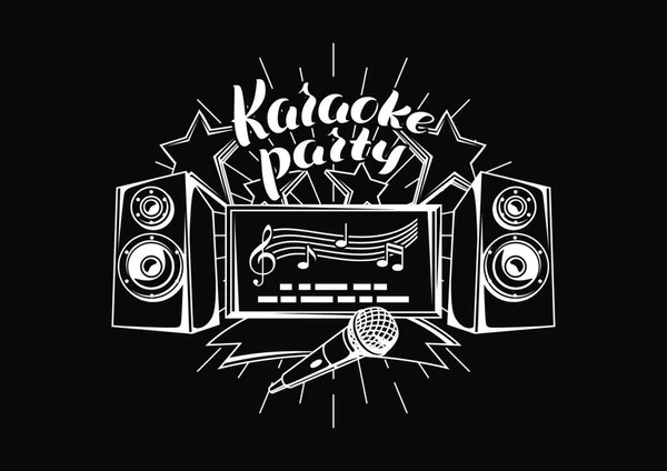 Karaoke Feestontwerp Muziek Evenement Achtergrond Illustratie Retro Stijl Karaoke Feestontwerp — Stockvector