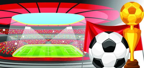 Stade Football Pendant Match Sport Terrain Football Stade Football Pendant — Image vectorielle