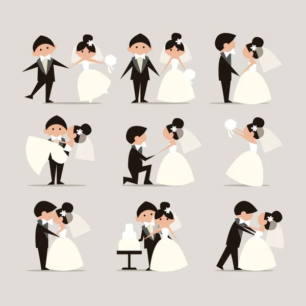 Esküvői Téma Készlet Esküvő Téma Elem Készlet Vektor Művészet Illusztráció — Stock Vector