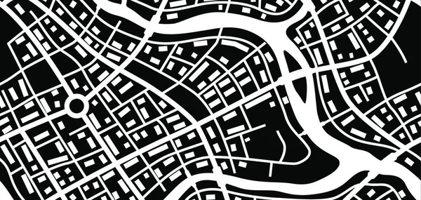 Soyut Şehir Haritası Afişi Soyut Şehir Haritası Afişi Caddelerin Yolların — Stok Vektör