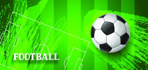 Soccer Bannière Football Avec Ballon Illustration Sportive Soccer Bannière Football — Image vectorielle