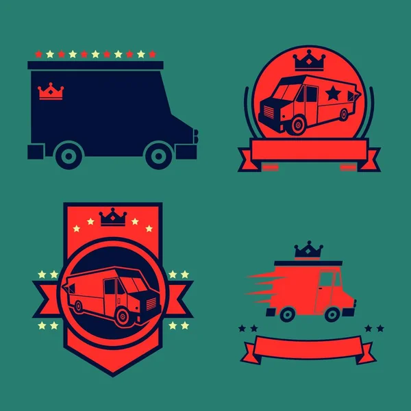 Straatvoedseltrucks Vector — Stockvector