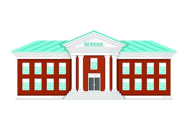 Ілюстрація Будівлі Школи Ілюстрація Шкільного Будинку Білому Тлі — стоковий вектор