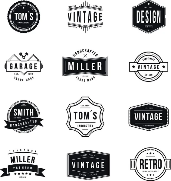 Retro Theme Badge Company Brand Template Logo Identity — Stock Vector
