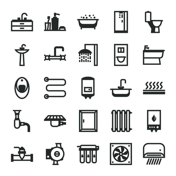 Plumbing Icon Set Plumbing Icon Set Items Sanitary Engineering Shop — Stock Vector