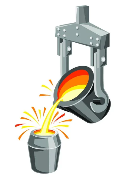 Metallurgical Ladle Illustration Metallurgical Ladle Illustration Industrial Equipment Casting Metal — Stock Vector