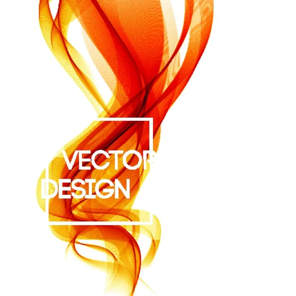 Fond Gabarit Abstrait Avec Onde Orange Courbée Lignes Ondulées Arrière — Image vectorielle