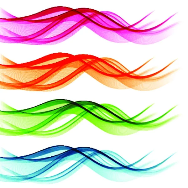 Векторний Набір Абстрактних Хвилястих Ліній Дизайнерської Брошури Колір Димової Хвилі — стоковий вектор