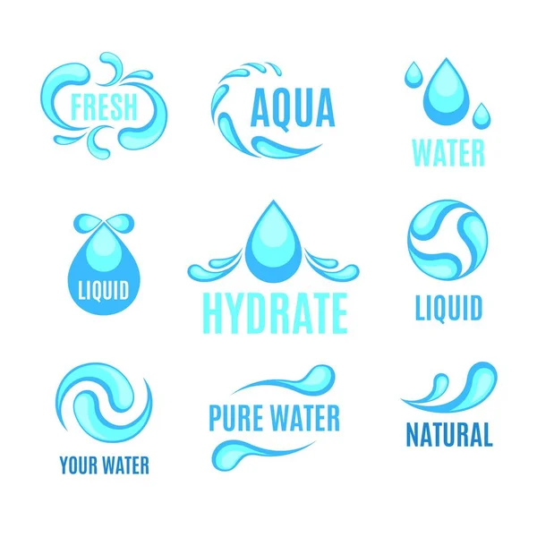 Шаблон Векторного Логотипа Водной Темы Векторная Иллюстрация Логотипа Водной Тематики — стоковый вектор