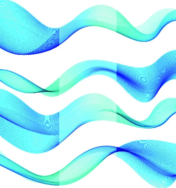 青い透明煙波のベクトルセット — ストックベクタ