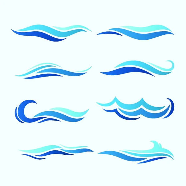 Modelo Logotipo Arte Vetorial Tema Água Tema Água Vetor Arte — Vetor de Stock