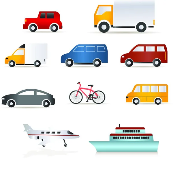 Dopravní Set Transport Set Vector Art — Stockový vektor