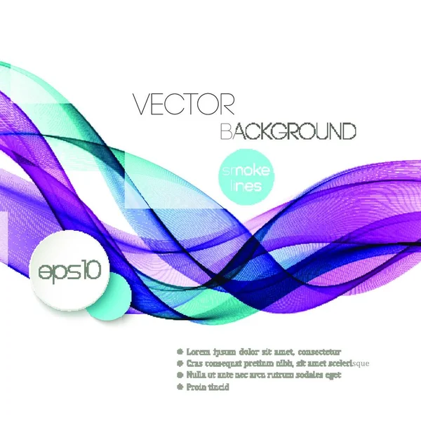 Vector Abstract Smoky Waves Background Template Brochure Design Abstract Smoky — Stock Vector