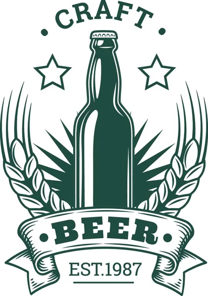 ビアパブ醸造所のバッジラベルロゴベクトル ビアパブ醸造所のバッジラベルロゴベクトルアート — ストックベクタ