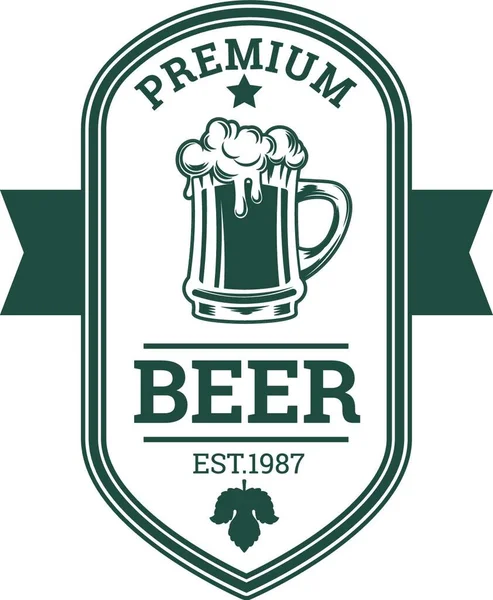 Pivní Hospoda Pivovarský Odznak Logo Vektor Pivnice Pivovar Odznak Logo — Stockový vektor