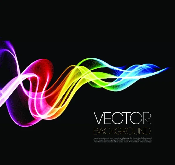 Vector Ondas Brillo Abstractas Fondo Negro Diseño Folleto Plantilla — Vector de stock