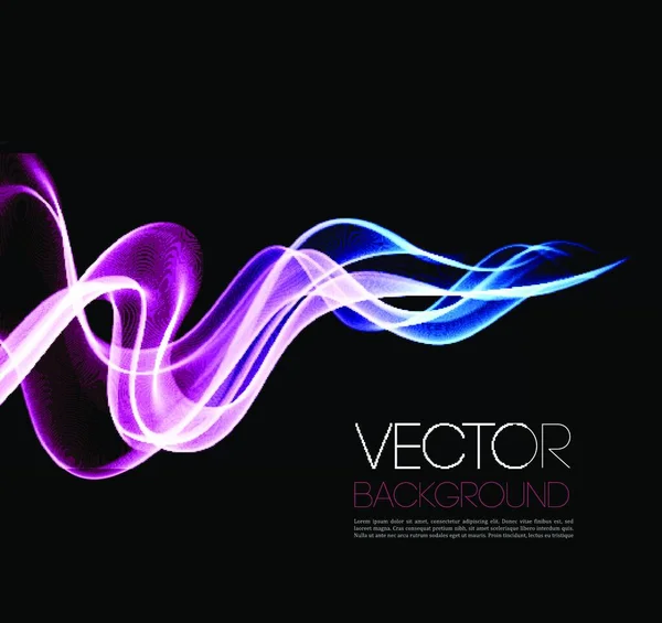 Vector Ondas Brillo Abstractas Fondo Negro Diseño Folleto Plantilla — Vector de stock