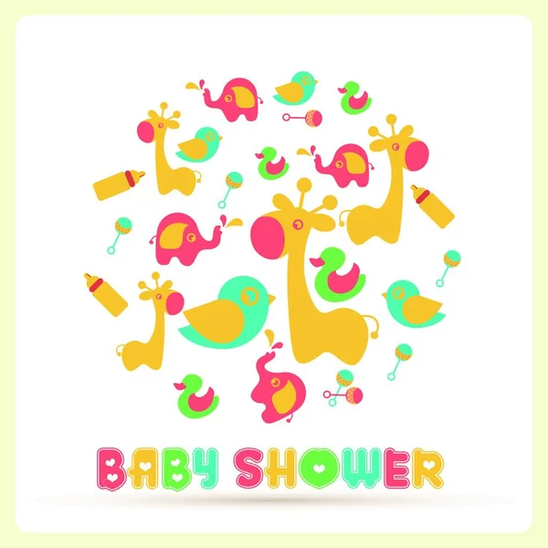 Baby Shower Feier Baby Dusche Junge Mädchen Geburt Gruß Feier — Stockvektor