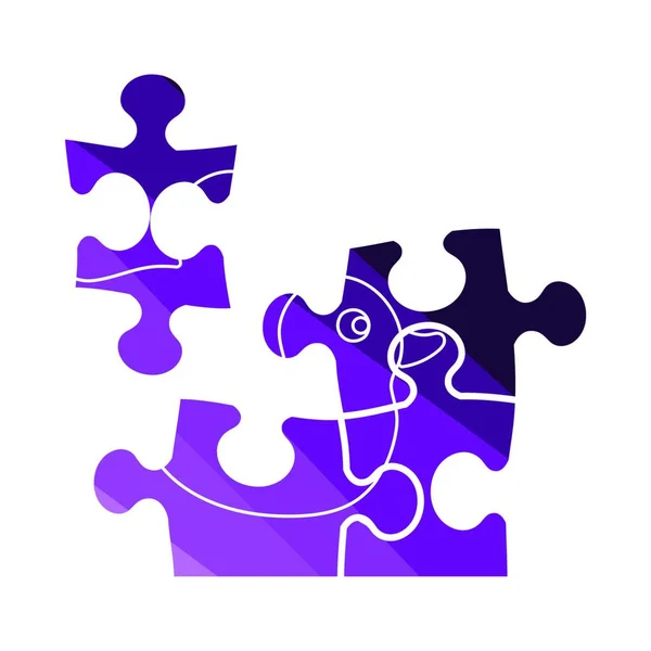 Icône Puzzle Bébé Conception Couleur Plate Illustration Vectorielle — Image vectorielle