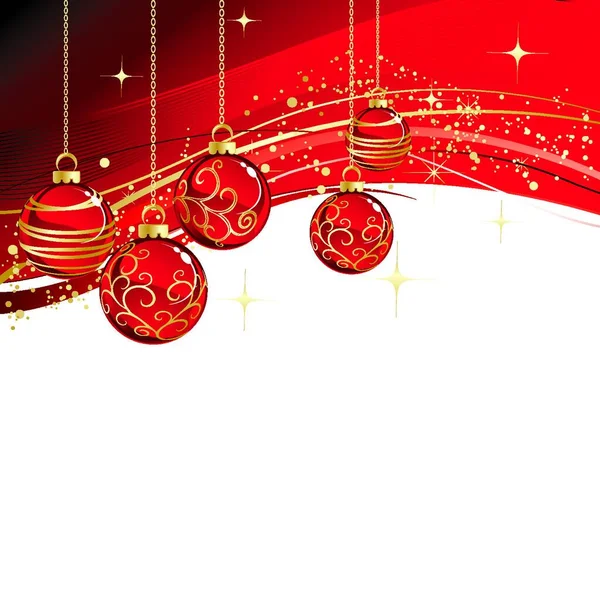 Καλά Χριστούγεννα Κόκκινο Μπιχλιμπίδι Εικονογράφηση Διάνυσμα Καλά Χριστούγεννα Κάρτα Κόκκινο — Διανυσματικό Αρχείο