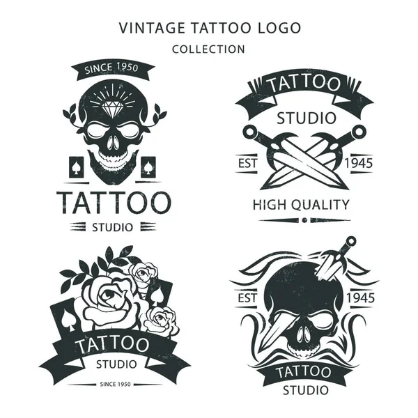 Tattoo Retro Tema Arte Tatuaje Retro Vector Tema Arte — Vector de stock