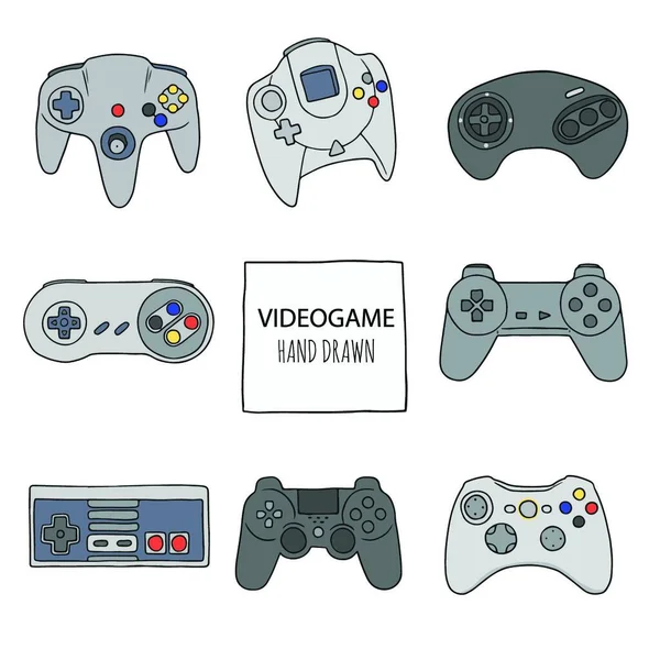 Contrôleur Manette Jeu Thème Jeu Vidéo Jeu Vidéo Thème Manette — Image vectorielle