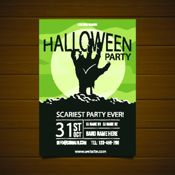 Wesołego Halloween Party Motyw Wektor Plakat Szczęśliwy Halloween Party Motyw — Wektor stockowy