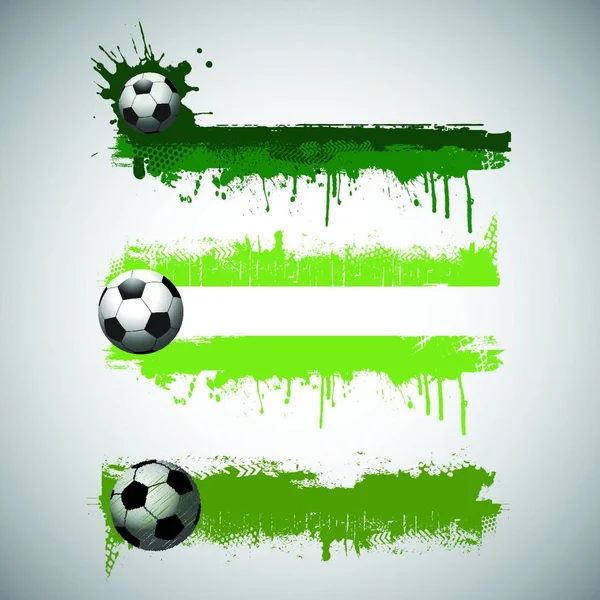 Collection Bannières Football Style Grunge Illustration Vectorielle — Image vectorielle